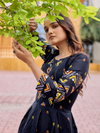 Black Colour Rayon Print Gown Collection Best Wholesale Shop In Surat Aaradhna 2032